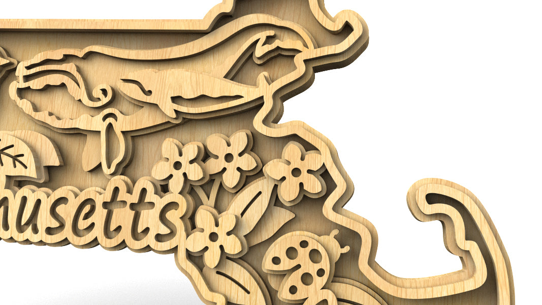 C240-Massachusetts Scroll Saw Pattern - Alex Fox Patterns