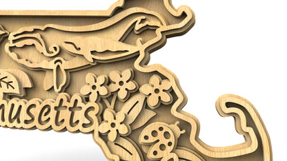 C240-Massachusetts Scroll Saw Pattern - Alex Fox Patterns