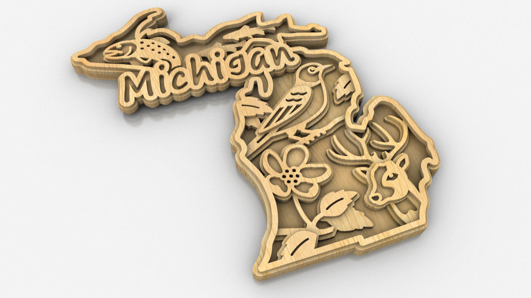C240-Michigan Scroll Saw Pattern - Alex Fox Patterns