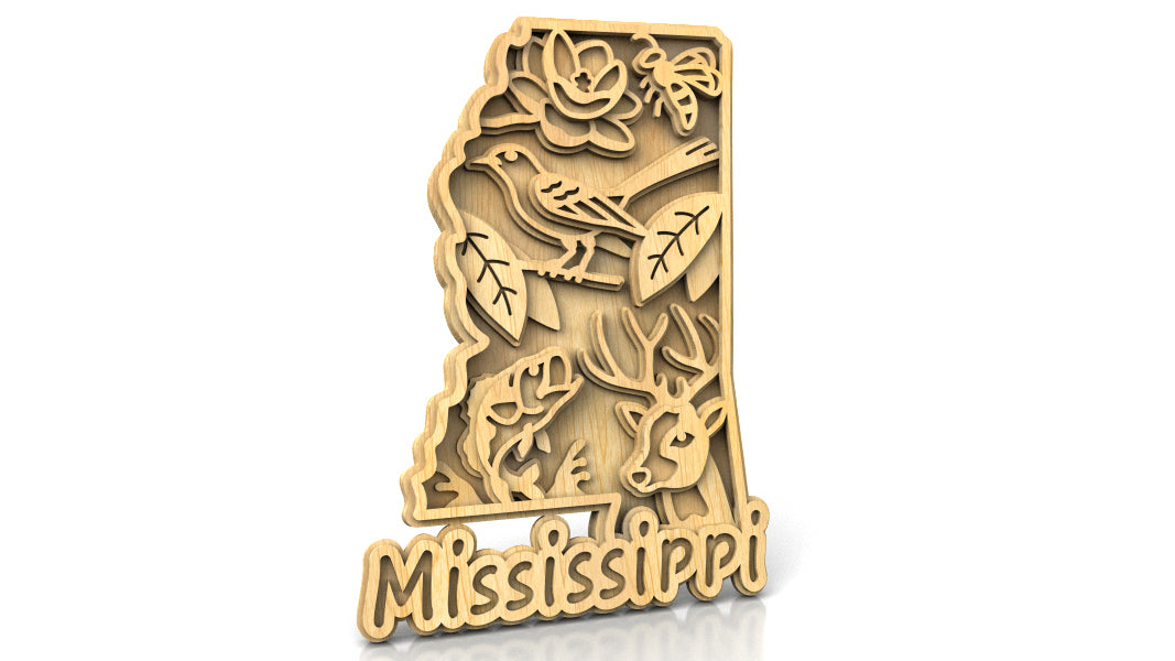 C240-Mississippi Scroll Saw Pattern - Alex Fox Patterns