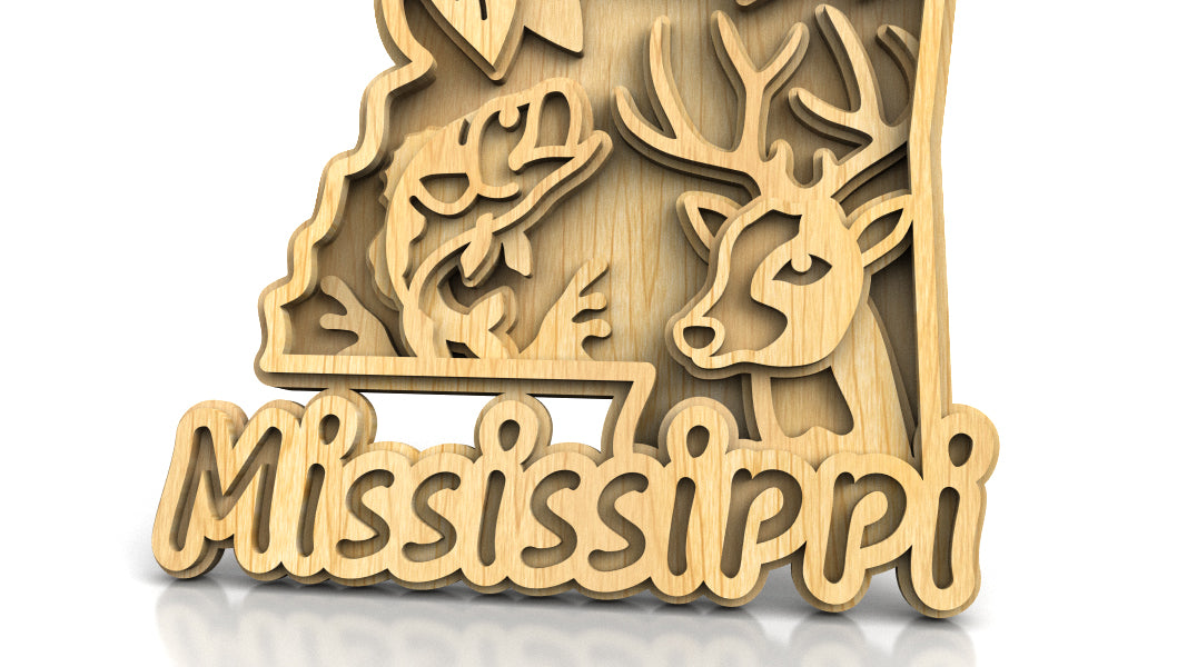 C240-Mississippi Scroll Saw Pattern - Alex Fox Patterns
