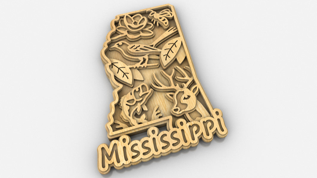 C240-Mississippi Scroll Saw Pattern - Alex Fox Patterns