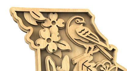 C240-Missouri Scroll Saw Pattern - Alex Fox Patterns