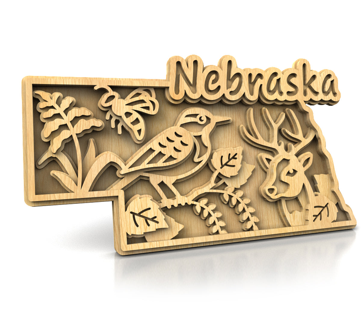 C240-Nebraska Scroll Saw Pattern - Alex Fox Patterns