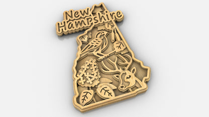 C240-New Hampshire Scroll Saw Pattern - Alex Fox Patterns