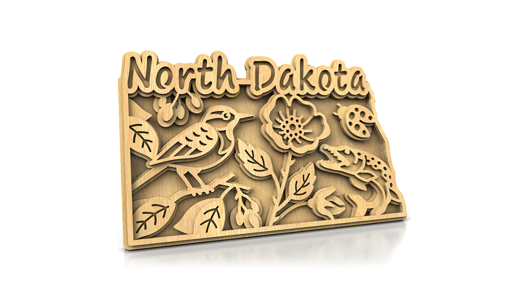 C240-North Dakota Scroll Saw Pattern - Alex Fox Patterns