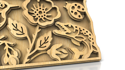 C240-North Dakota Scroll Saw Pattern - Alex Fox Patterns
