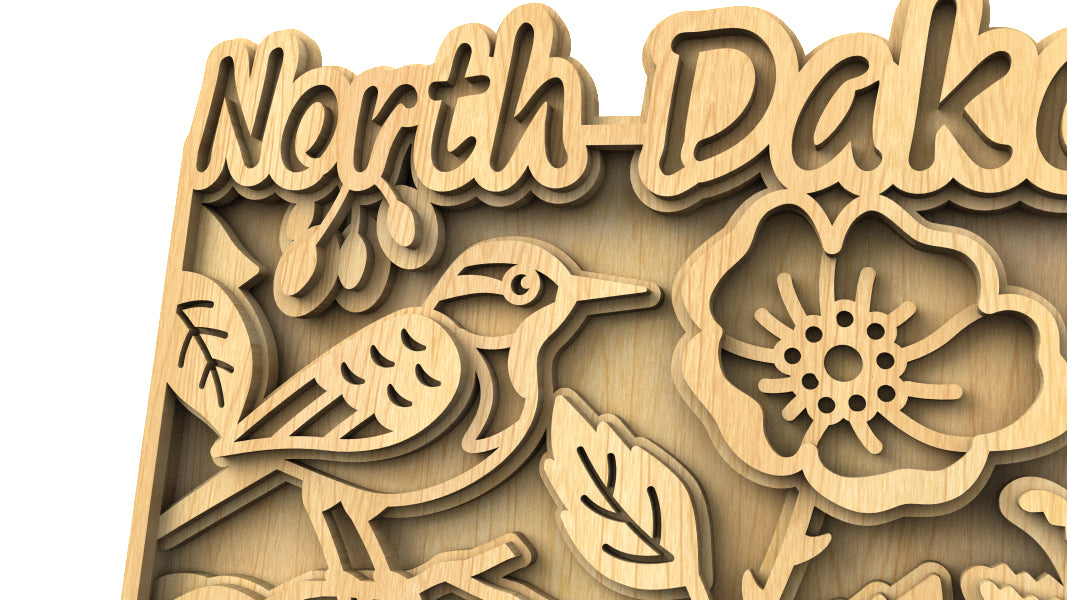 C240-North Dakota Scroll Saw Pattern - Alex Fox Patterns
