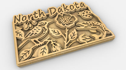 C240-North Dakota Scroll Saw Pattern - Alex Fox Patterns