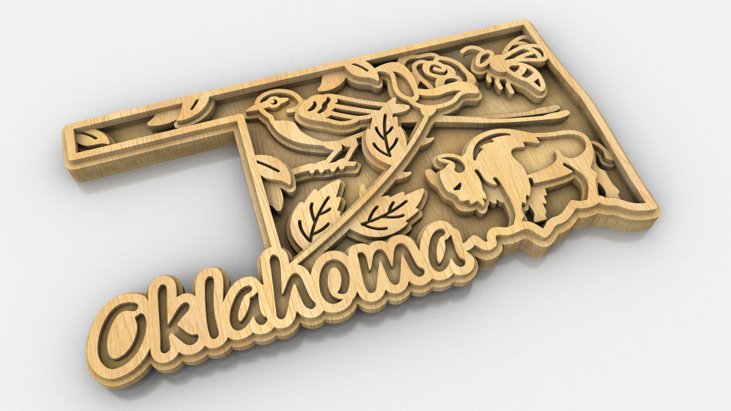 C240-Oklahoma Scroll Saw Pattern - Alex Fox Patterns
