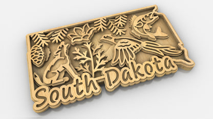 C240-South Dakota Scroll Saw Pattern - Alex Fox Patterns