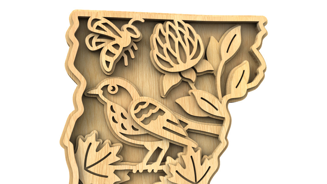 C240-Vermont Scroll Saw Pattern - Alex Fox Patterns
