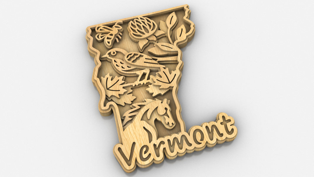 C240-Vermont Scroll Saw Pattern - Alex Fox Patterns