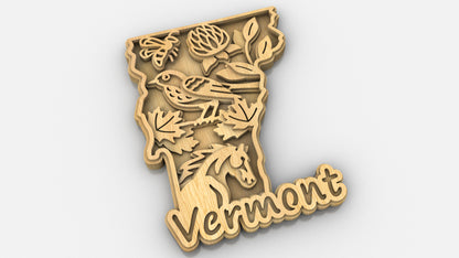 C240-Vermont Scroll Saw Pattern - Alex Fox Patterns