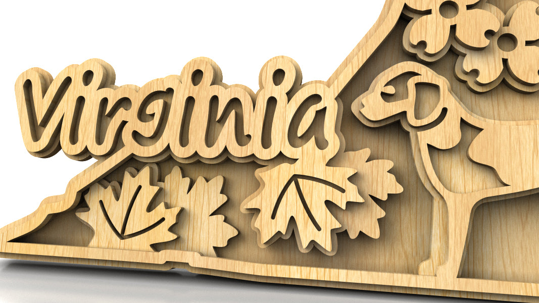 C240-Virginia Scroll Saw Pattern - Alex Fox Patterns