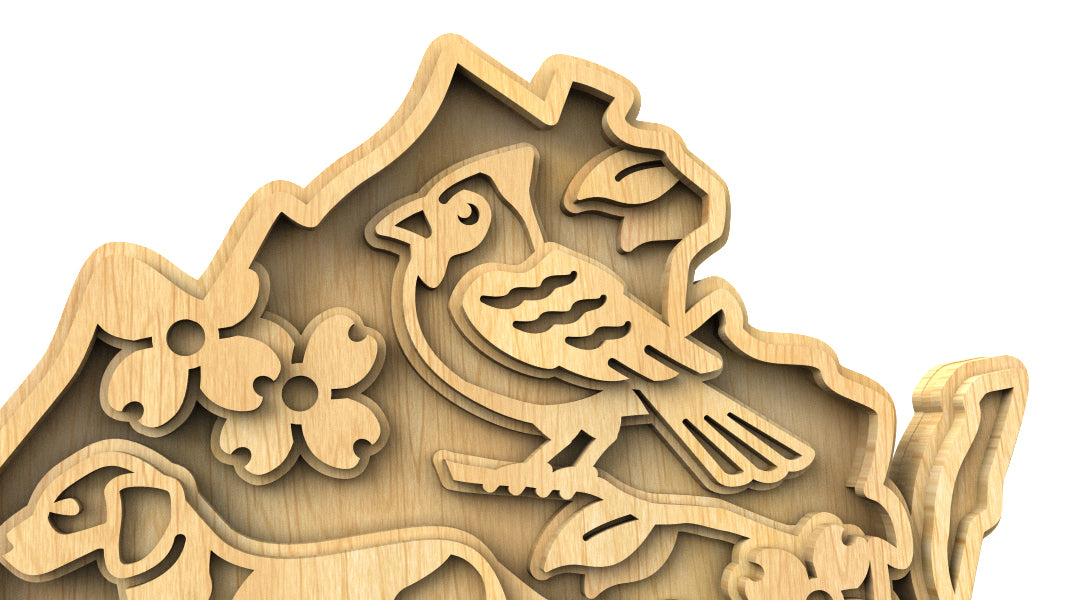 C240-Virginia Scroll Saw Pattern - Alex Fox Patterns