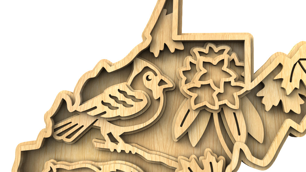 C240-West Virginia Scroll Saw Pattern - Alex Fox Patterns