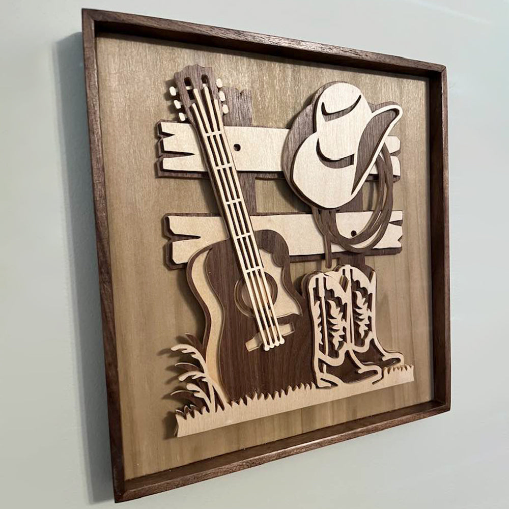 C278-Country music layered scroll saw project - Alex Fox pattern