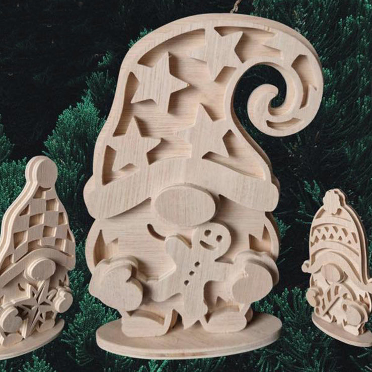 C282-Christmas Gnomes scroll saw project - Alex Fox pattern
