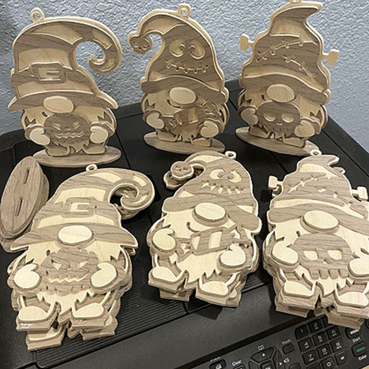 C282 halloween Gnomes  layered scroll saw project - Alex Fox pattern