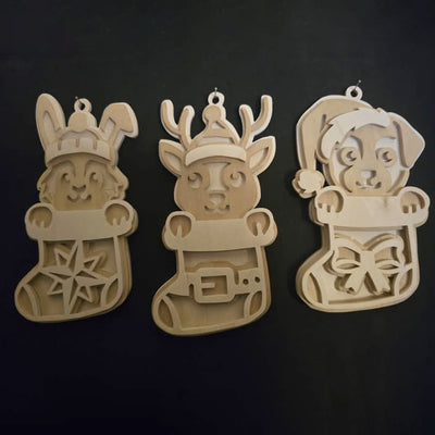 C296-Christmas animals set scroll saw project pattern