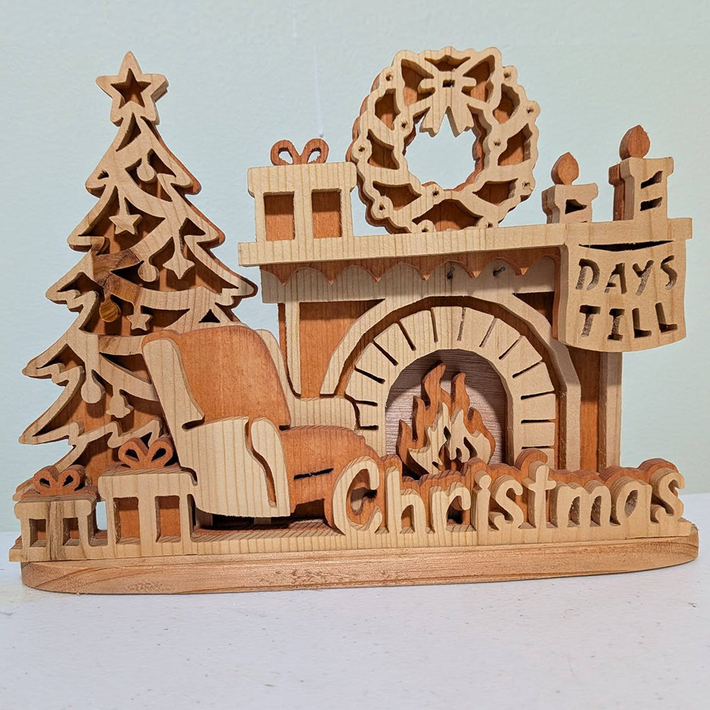 C297 Christmas fireplace layered scroll saw project - Alex Fox pattern