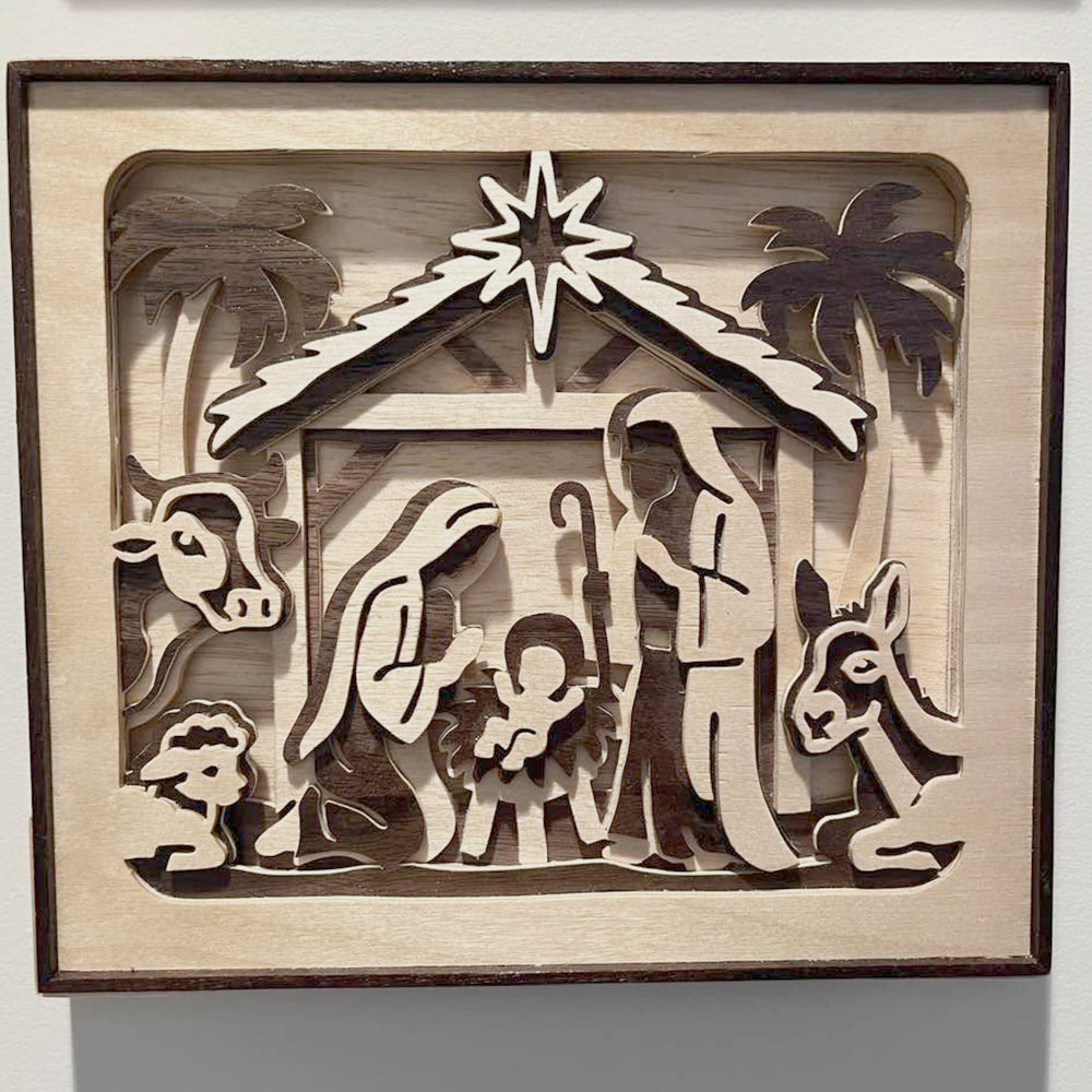 C298-Nativity scene christmas layered scroll saw project - Alex Fox pattern