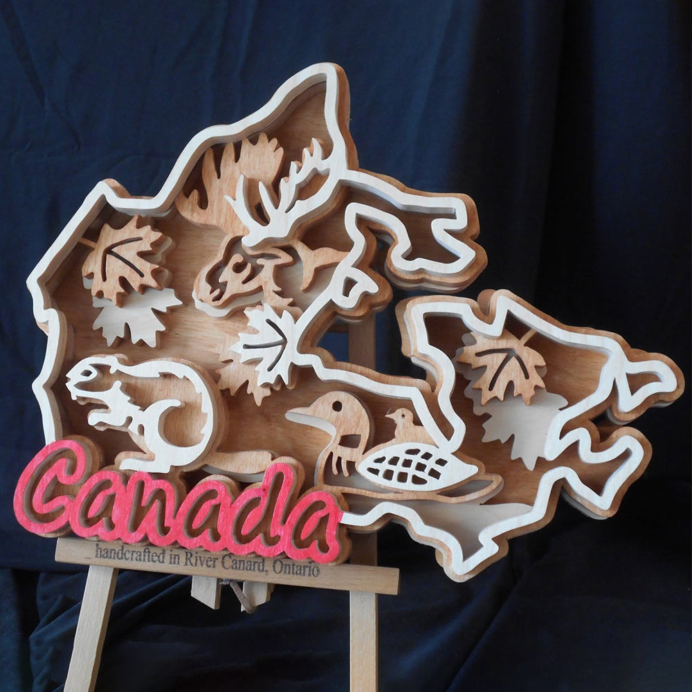 C305 Canada layered scroll saw project - Alex Fox pattern