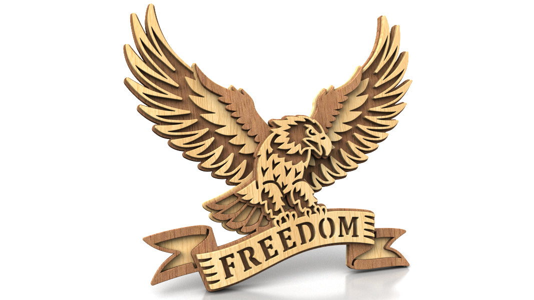 C310-Eagle Freefom Layered Scroll Saw Pattern — Alex Fox Patterns