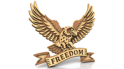 C310-Eagle Freefom Layered Scroll Saw Pattern — Alex Fox Patterns