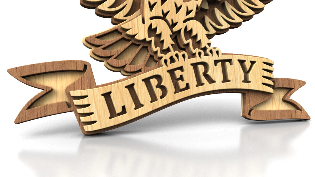 C310-Eagle Loberty Layered Scroll Saw Pattern — Alex Fox Patterns