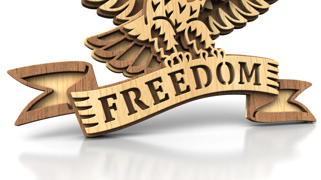 C310-Eagle Freedom Layered Scroll Saw Pattern — Alex Fox Patterns