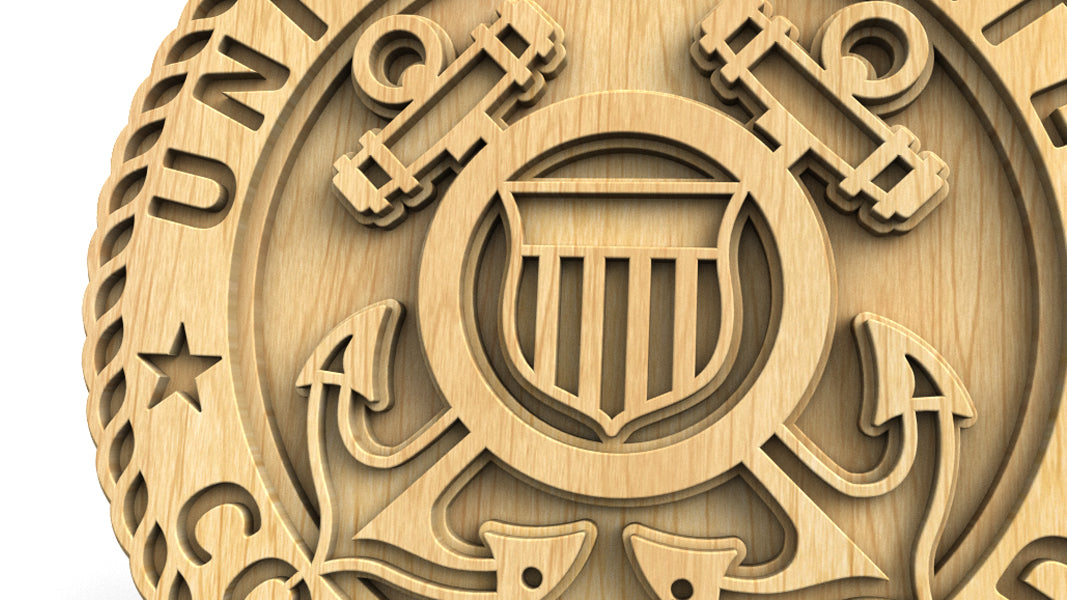 C308-US Coast Guard Layered Scroll Saw Pattern — Alex Fox Patterns