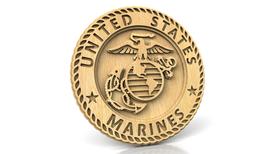 C308-US Marines Patriotic Scroll Saw Pattern — Alex Fox Patterns