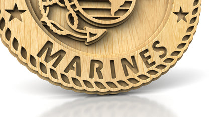 C308-US Marines Military Scroll Saw Pattern — Alex Fox Patterns