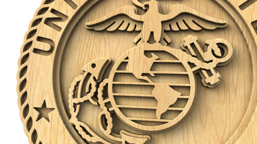 C308-US Marines Layered Scroll Saw Pattern — Alex Fox Patterns