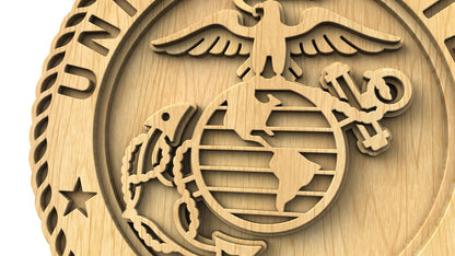 C308-US Marines Layered Scroll Saw Pattern — Alex Fox Patterns