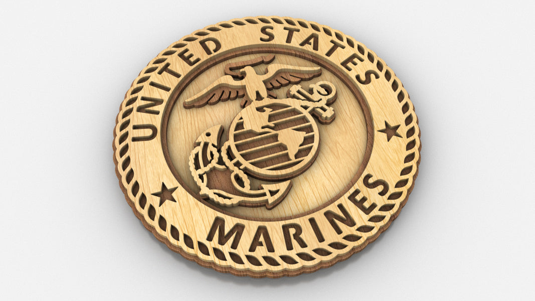 C308-US Marines Patriotic Scroll Saw Pattern — Alex Fox Patterns