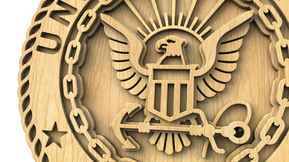 C308-US Navy Layered Scroll Saw Pattern — Alex Fox Patterns