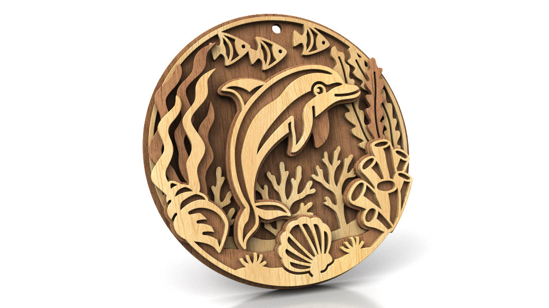C309-Dolphin Marine Scroll Saw Pattern — Alex Fox Patterns