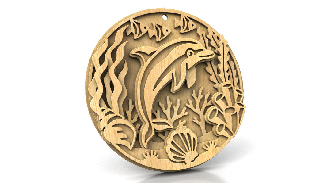 C309-Dolphin Ocean Animals Scroll Saw Pattern — Alex Fox Patterns