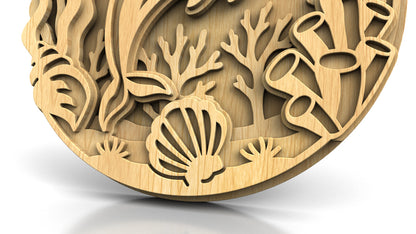 C309-Dolphin Layered Scroll Saw Pattern — Alex Fox Patterns