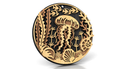 C309-Jellyfish Layered Scroll Saw Pattern — Alex Fox Patterns