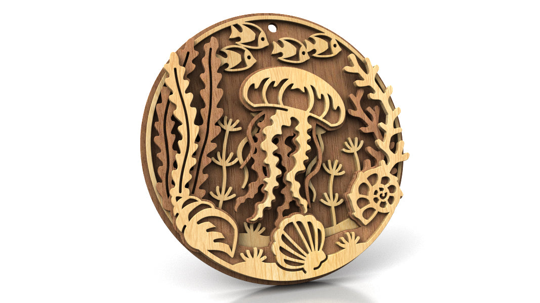 C309-Jellyfish Ocean animals Scroll Saw Pattern — Alex Fox Patterns
