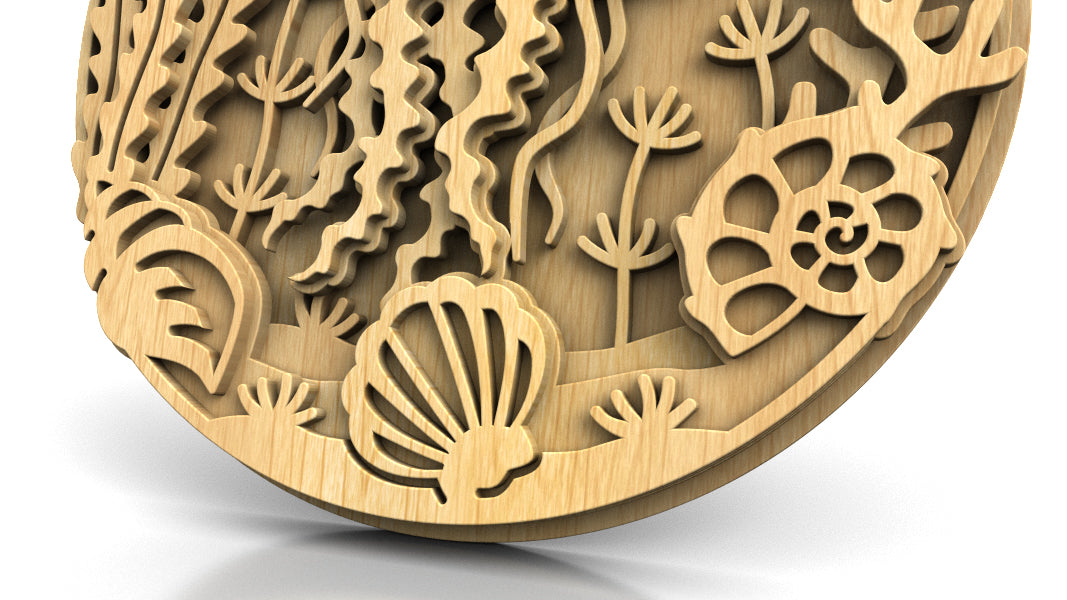 C309-Jellyfish Layered Marine Scroll Saw Pattern — Alex Fox Patterns
