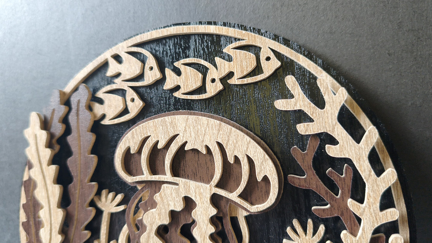 C309-Jellyfish Layered Scroll Saw Pattern — Alex Fox Patterns