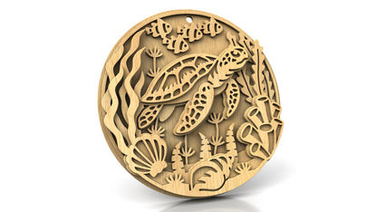 C309-Turtle Marine Scroll Saw Pattern — Alex Fox Patterns
