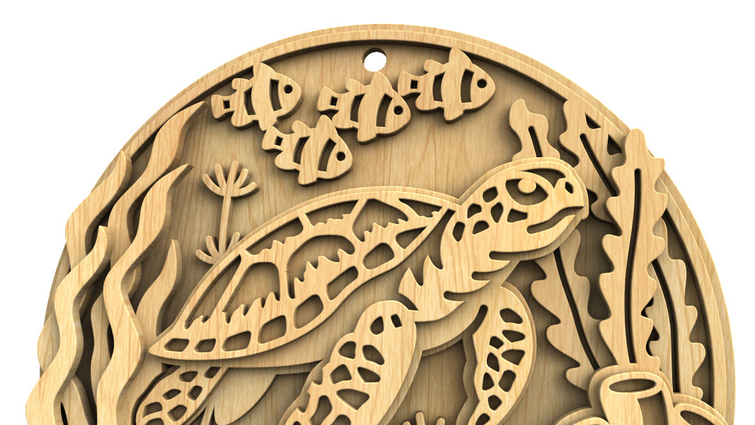 C309-Turtle Nautical Scroll Saw Pattern — Alex Fox Patterns