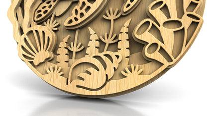 C309-Turtle Layered Scroll Saw Pattern — Alex Fox Patterns