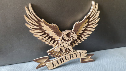 C310-Eagle Liberty Ribbon Layered Scroll Saw Pattern — Alex Fox Patterns